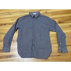 Ross Graison‎ Button Up Shirt Men's Black Gingham M Collared Long Sleeve